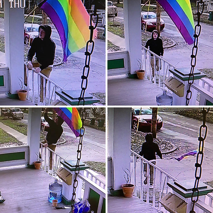 Este Tipo Se Subió A Nuestro Porche A Robarnos La Bandera Y Luego La Tiró A Un Charco Lleno De Barro