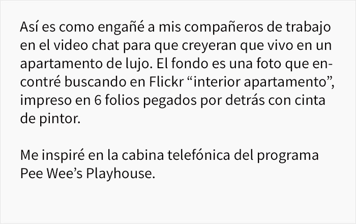 Este hombre trabajando desde casa engañó a sus compañeros para que creyeran que vive en un piso de lujo