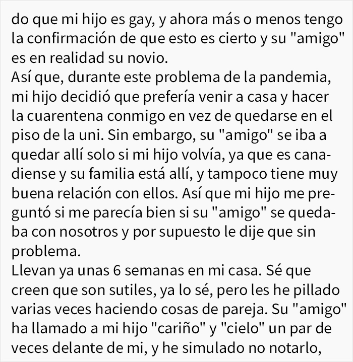 Este padre sabe que su hijo y su "amigo" son pareja en secreto, y pide consejo para decirle que no hay problema