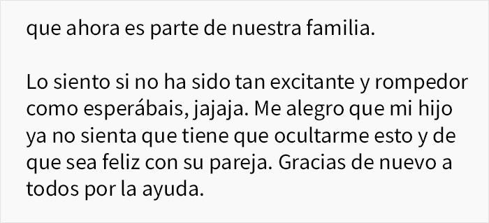 Este padre sabe que su hijo y su "amigo" son pareja en secreto, y pide consejo para decirle que no hay problema