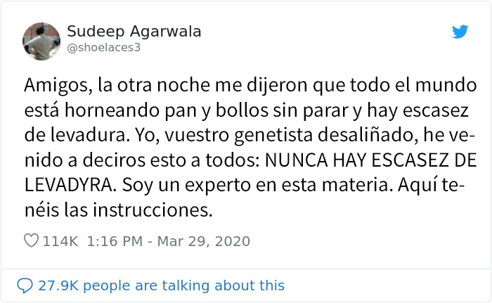 Este biólogo se sorprendió al saber que hay escasez de levadura, así que enseña cómo hacerla en casa