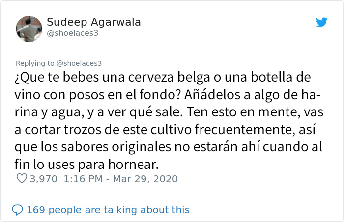 Este biólogo se sorprendió al saber que hay escasez de levadura, así que enseña cómo hacerla en casa