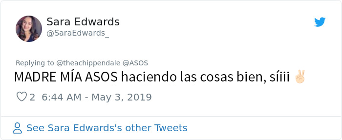 Después de que se burlaran de esta mujer en Tinder por su vestido, la marca ASOS puso su foto en su web