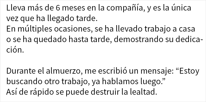 Este jefe gritó a un empleado por llegar tarde sin preguntar siquiera la razón, y acabó perdiendo a un fiel empleado por sus pobres dotes de liderazgo
