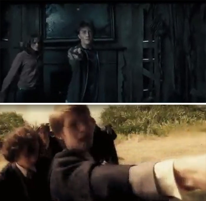 En El Prisionero De Azkaban, Snape Les Hace Un Gesto A Harry, Ron Y Hermione Para Que Se Vayan. Harry Traiciona Su Confianza Dejándolo Ko, Usando El Mismo Hechizo Que Usó Su Padre En El Flashback Del Bullying En El Príncipe Mestizo