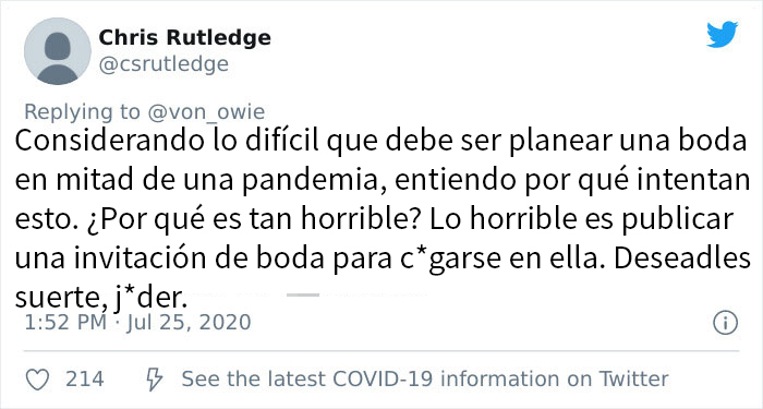 Esta invitación de boda está causando alboroto por clasificar a los invitados en 3 grupos distintos