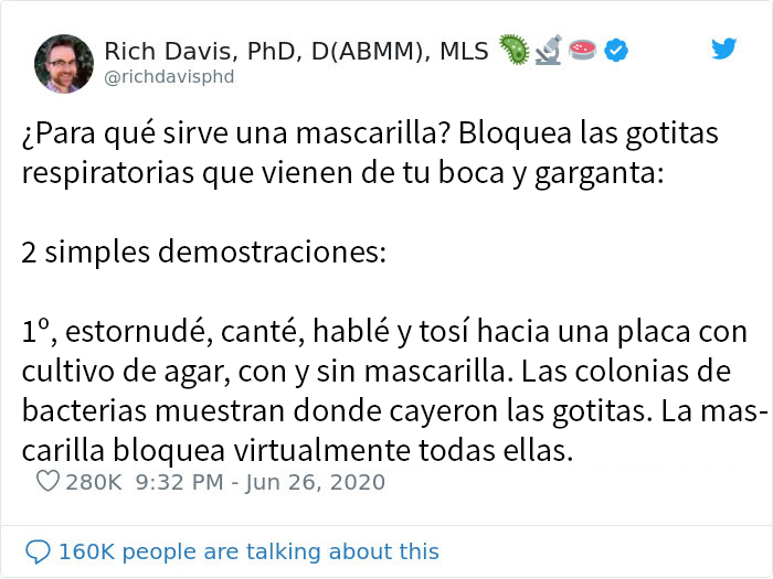 Este científico muestra los efectos de llevar y no llevar mascarilla
