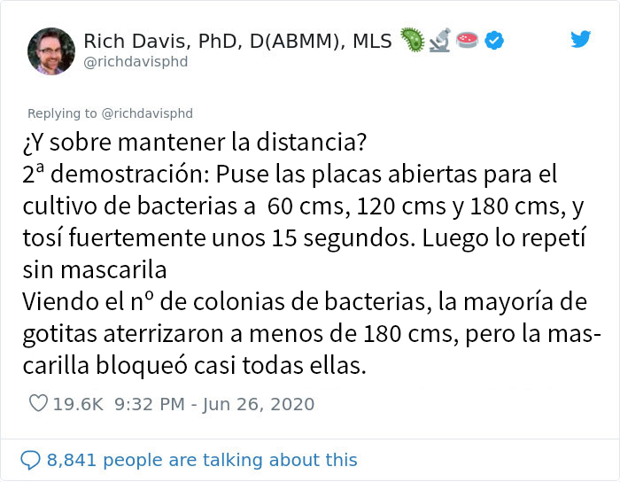 Este científico muestra los efectos de llevar y no llevar mascarilla