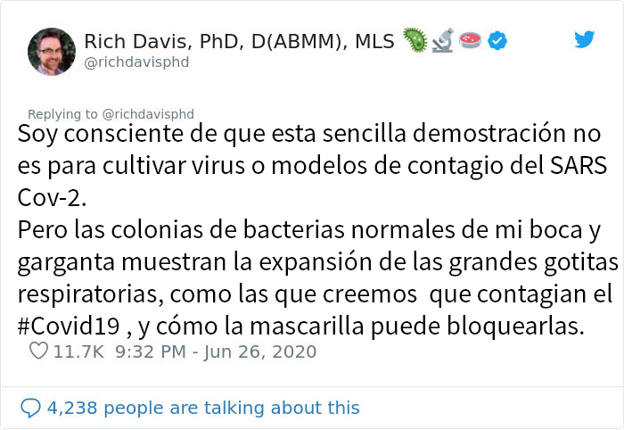 Este científico muestra los efectos de llevar y no llevar mascarilla