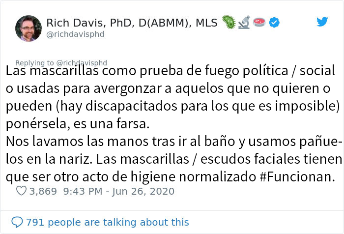 Este científico muestra los efectos de llevar y no llevar mascarilla