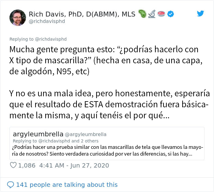 Este científico muestra los efectos de llevar y no llevar mascarilla