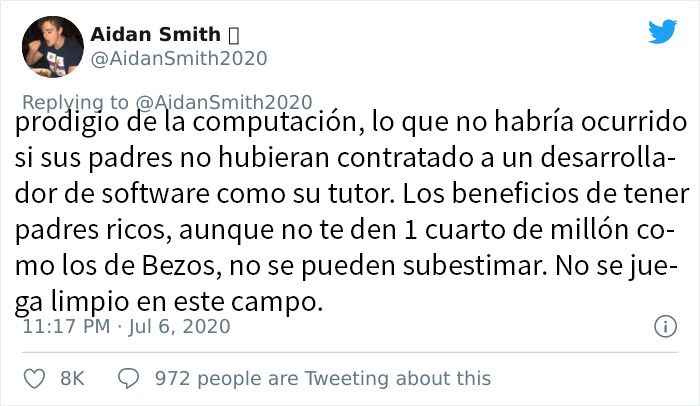Este hilo viral destruye el mito sobre famosos billonarios que empezaron "pobres"