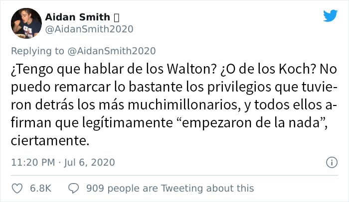 Este hilo viral destruye el mito sobre famosos billonarios que empezaron "pobres"