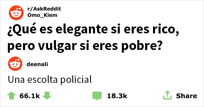 Alguien preguntó «Qué es elegante si eres rico, pero vulgar si eres pobre» y estas 30 respuestas son muy esclarecedoras