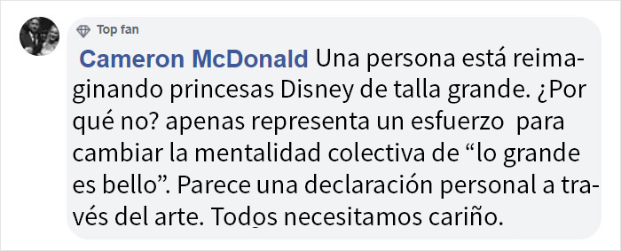 Esta artista reimagina a las princesas Disney como si fueran de talla grande, y desata un debate