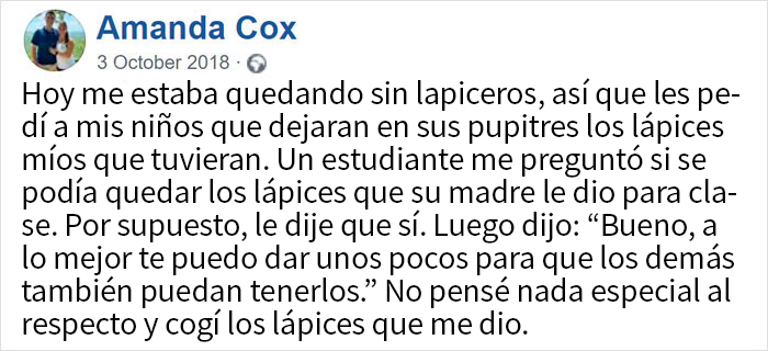 "Por esto me dedico a la enseñanza": Esta profesora comparte las conmovedoras notas que escribió la madre de uno de sus estudiantes en sus lápices