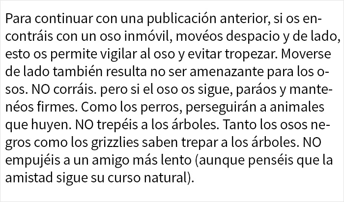 El servicio de Parques Nacionales comparte un divertido aviso sobre qué hacer y qué no en caso de encontrarse con un oso