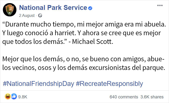 El servicio de Parques Nacionales comparte un divertido aviso sobre qué hacer y qué no en caso de encontrarse con un oso