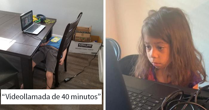 10 Niños sufriendo con el aprendizaje a distancia, y es tan gracioso como deprimente