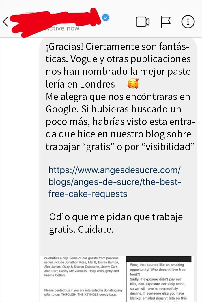 "Estoy harta de influencers": Esta pastelera profesional encuentra un modo genial de librarse de los influencers