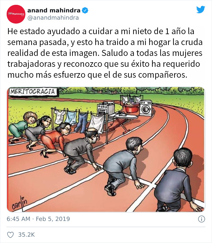 Comparten una ilustración sobre las dificultades de las mujeres en el mundo laboral, y un hombre la cambia para poner su propia versión