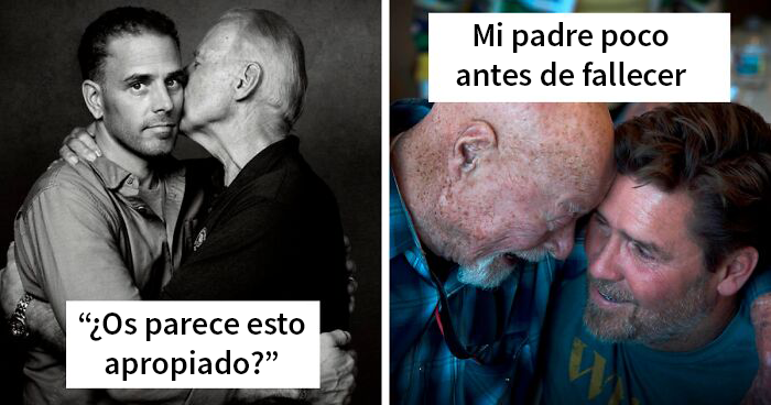 Los trolls dicen que esta foto de Joe Biden con su hijo no es apropiada, y la gente responde con fotos similarles para demostrar que no es así