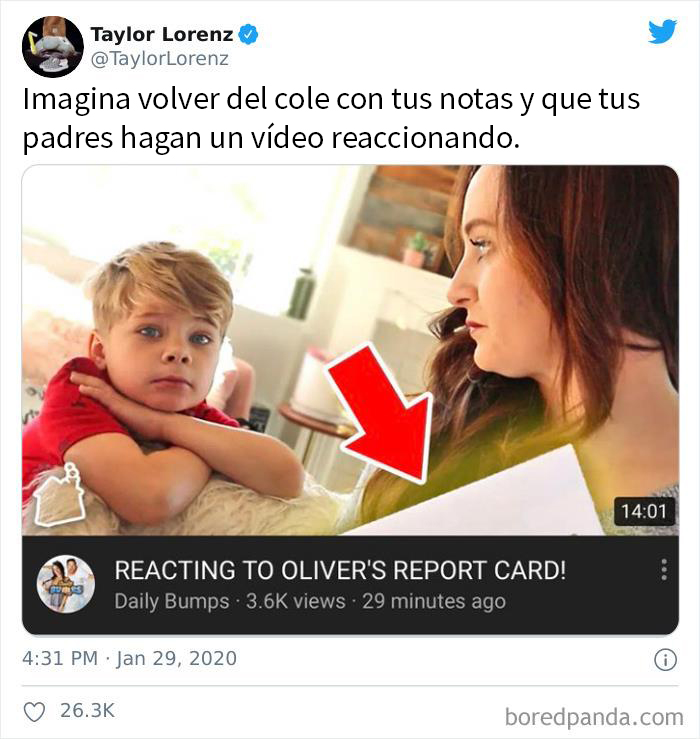 Padres "Reaccionando" Ante Las Notas De Su Hijo De 6 Años Para Conseguir Visitas