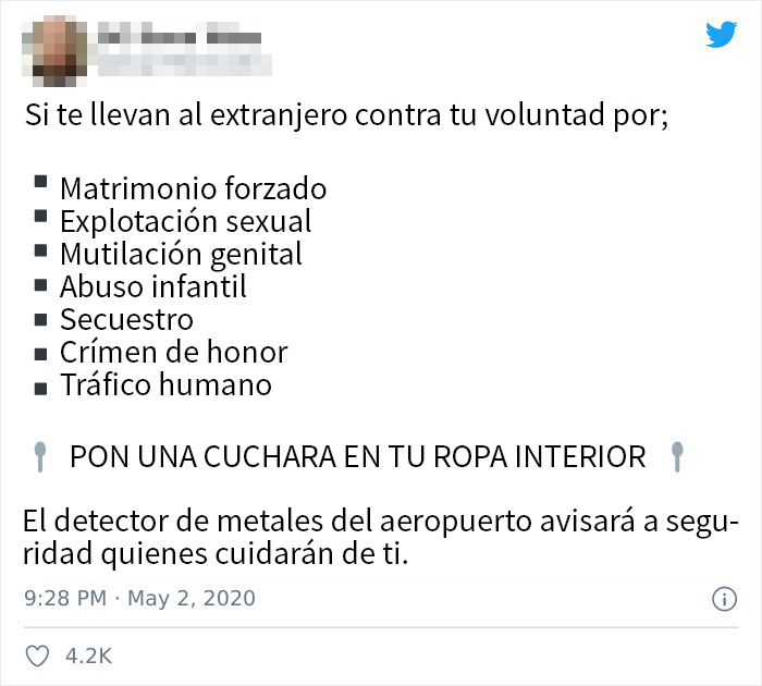 'El truco de la cuchara': comparten un consejo que podría ayudar a las víctimas a escapar de sus maltratadores discretamente