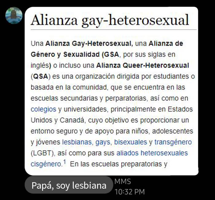 Esta hija salió del armario ante su padre mientras se mandaban mensajes, y a la gente le encanta su reacción
