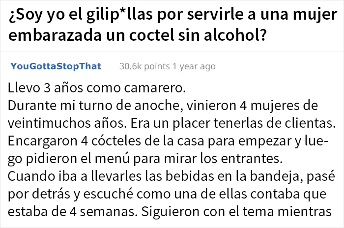 Este camarero le dio en secreto cócteles sin alcohol a una embarazada, y es criticado en internet