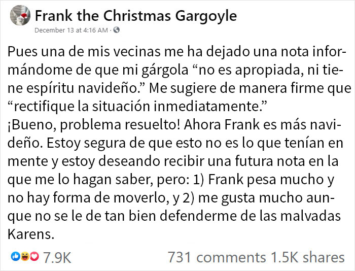 Una vecina deja notas quejándose de la decoración navideña de esta mujer, así que ella no para de añadir más