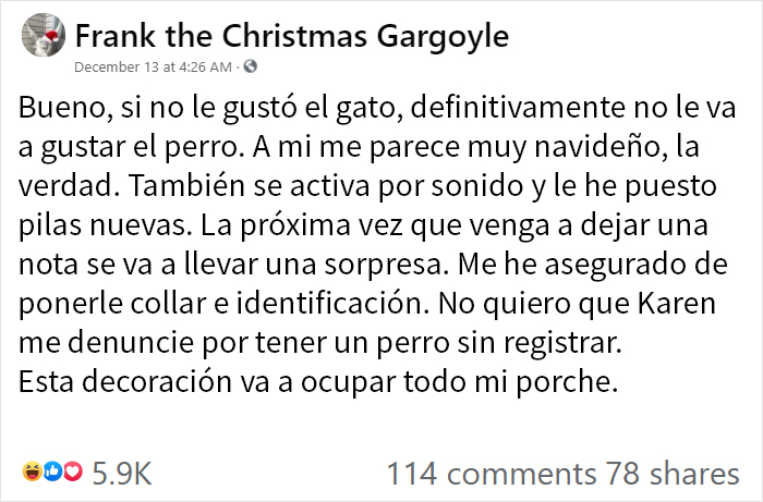 Una vecina deja notas quejándose de la decoración navideña de esta mujer, así que ella no para de añadir más