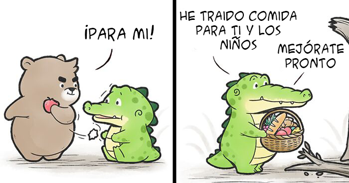 Creo estos adorables cómics de animales para compartir algo positivo (18 nuevas tiras)