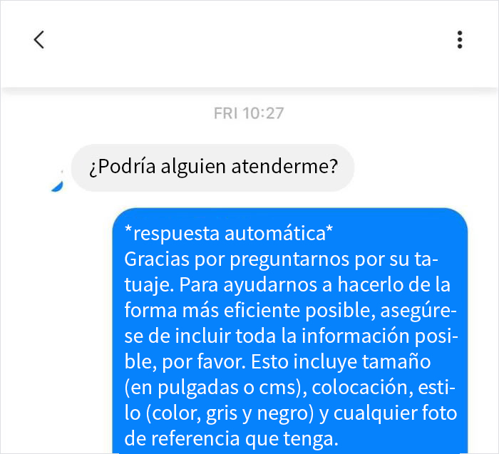 Este cliente se quejó porque en un estudio no le daban cita para un tatuaje, y el dueño cuenta lo que pasó realmente