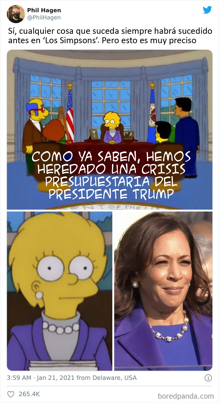 Kamala Harris vestida de color púpura