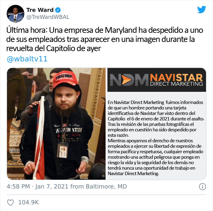 "Cómo empezó Vs. cómo está yendo": La gente está publicando qué pasó con los alborotadores del Capitolio en EEUU desde la revuelta