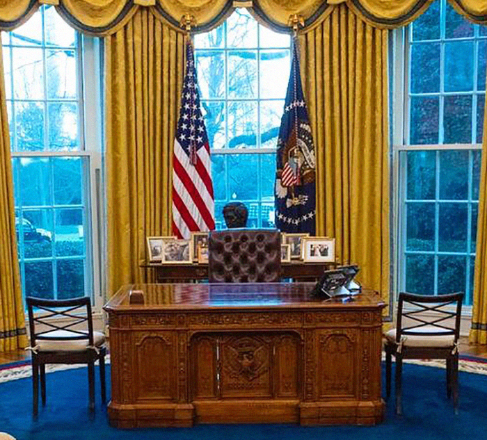 18 Imágenes que muestran las diferencias entre Biden y Trump en la decoración del Despacho Oval