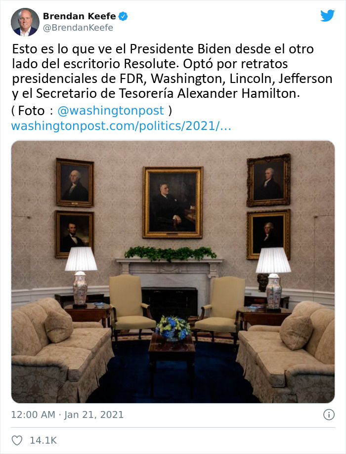 18 Imágenes que muestran las diferencias entre Biden y Trump en la decoración del Despacho Oval