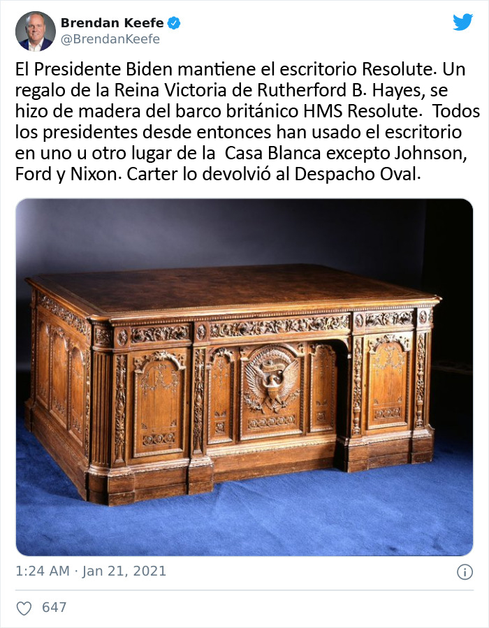 18 Imágenes que muestran las diferencias entre Biden y Trump en la decoración del Despacho Oval