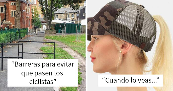 Diseu00f1os tan malos con barreras absurdas y gorra con cola que causan risa en internet por su mala funcionalidad.