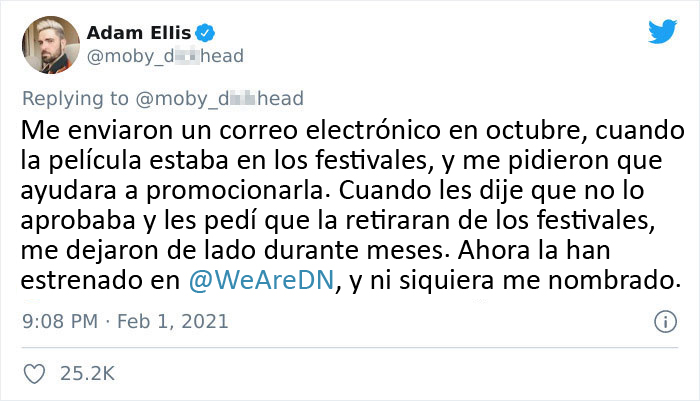 Un dibujante muestra como el creador de una película ha plagiado su idea original sin darle crédito alguno