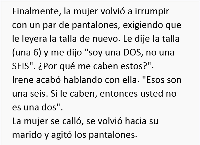 Una clienta idiota se portó mal con el personal, pero la jefa la espantó echándole una "mirada de cerca"