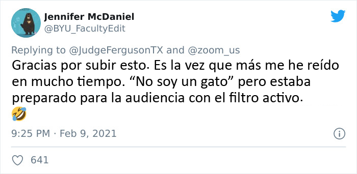 "Creo que tiene un filtro activado": Un abogado se presenta accidentalmente con un filtro de gato en una audiencia judicial vía Zoom