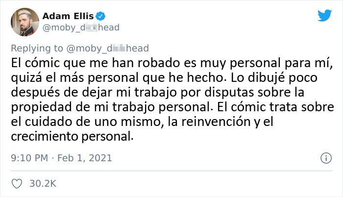 Un dibujante muestra como el creador de una película ha plagiado su idea original sin darle crédito alguno