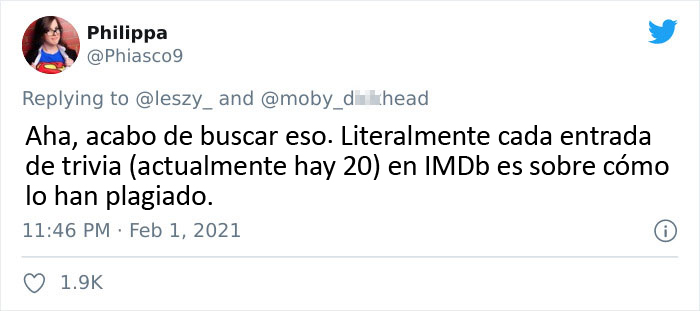 Un dibujante muestra como el creador de una película ha plagiado su idea original sin darle crédito alguno