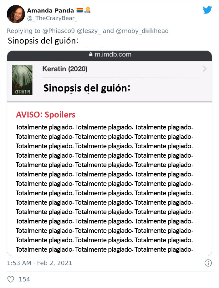 Un dibujante muestra como el creador de una película ha plagiado su idea original sin darle crédito alguno