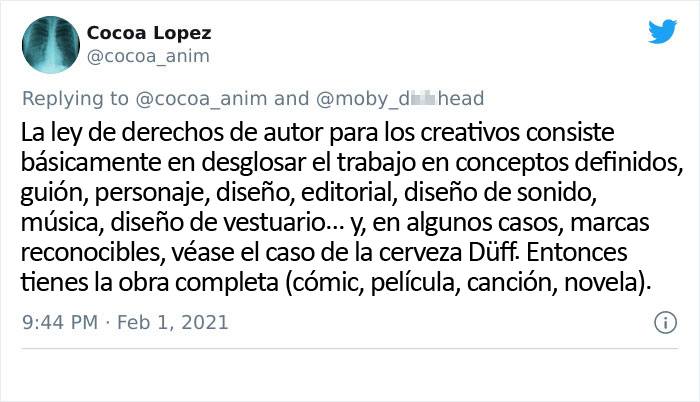 Un dibujante muestra como el creador de una película ha plagiado su idea original sin darle crédito alguno