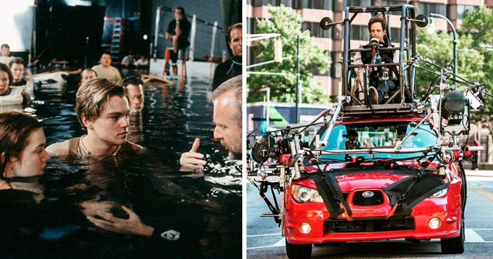 30 Fotos que revelan los trucos que se usan en el cine