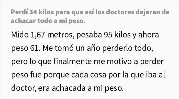 Esta mujer perdió 34 kilos para que los médicos dejaran de achacar sus síntomas al peso y le den por fin un diagnóstico