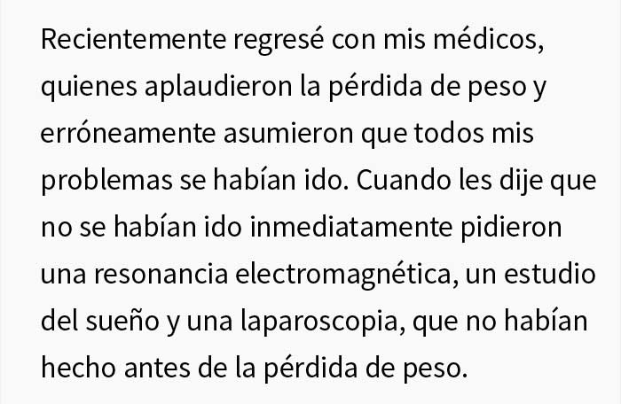 Esta mujer perdió 34 kilos para que los médicos dejaran de achacar sus síntomas al peso y le den por fin un diagnóstico